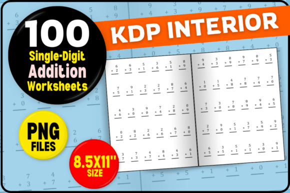 1 Digit Addition Math Worksheets for KDP