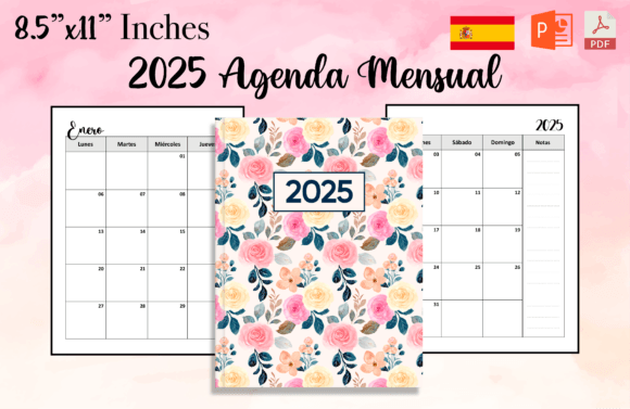 2025Agenda Mensual Spanish Planner