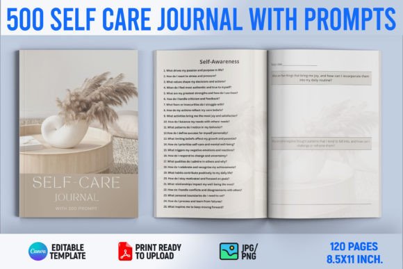 400 Self Care Journal with Prompts