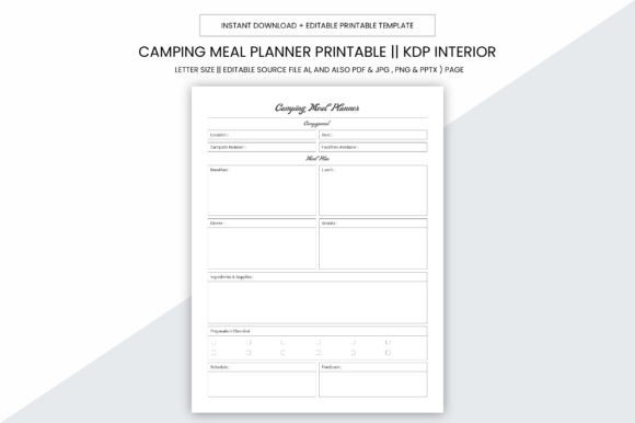 Camping Meal Planner KDP Printable: A Comprehensive Guide for Personal and Business Use