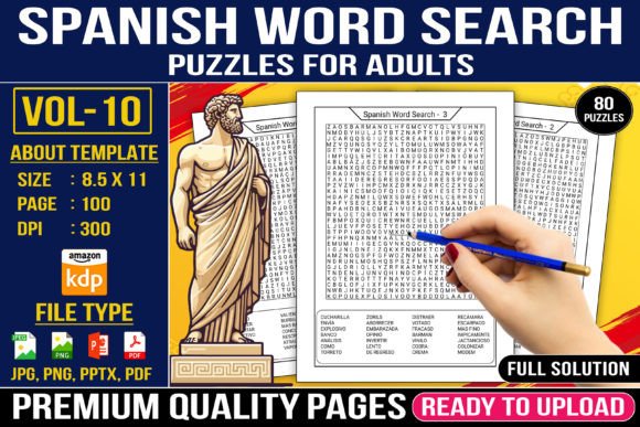 Descubre la diversión con Spanish Word Search Large Print Vol-10