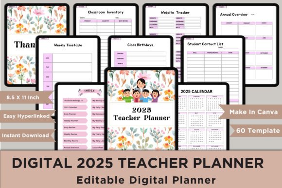 Digital 2025 Teacher Planner Interior: Streamline Your Teaching Workflow