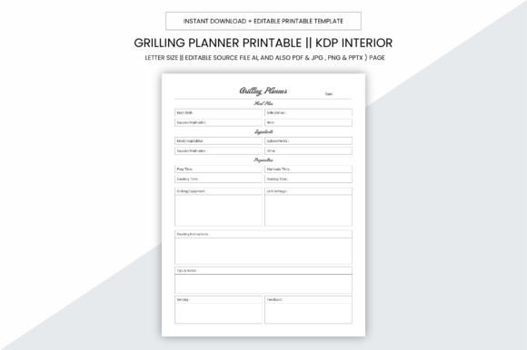 Grilling Planner Kdp Interior Printable