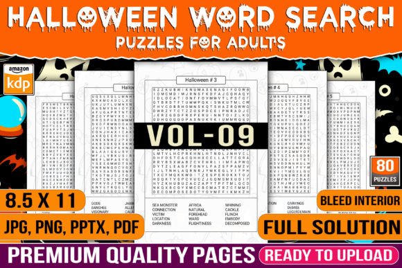 Halloween Word Search for Adults Vol-09