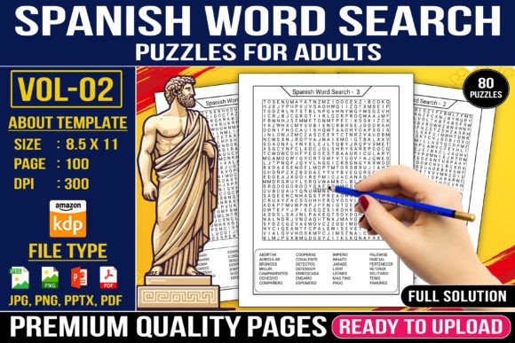 Introducing Spanish Word Search Large Print Vol-02: A Fun and Educational Puzzle Collection for Adults
