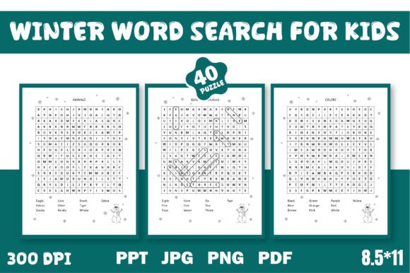 Winter Word Search Puzzles for Kids