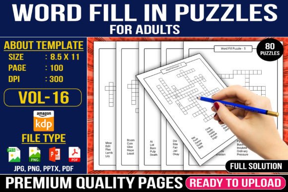 Word Fill in Puzzles for Adults Vol - 16: A Unique Blend of Challenge and Enjoyment