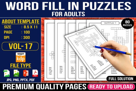 Word Fill in Puzzles for Adults Vol - 17